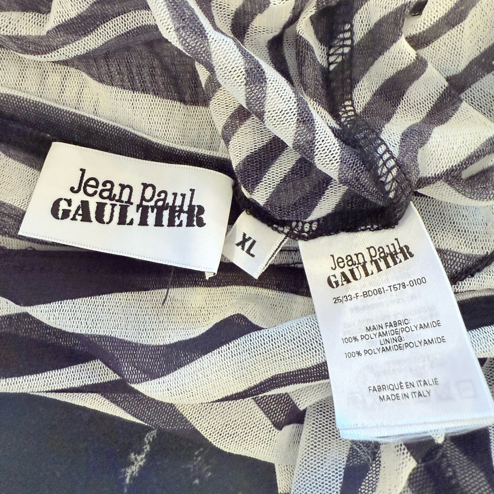 NEW Jean Paul Gaultier Body Morphing Mesh Black and White Sheer Bodysuit NWOT - Picture 15 of 15